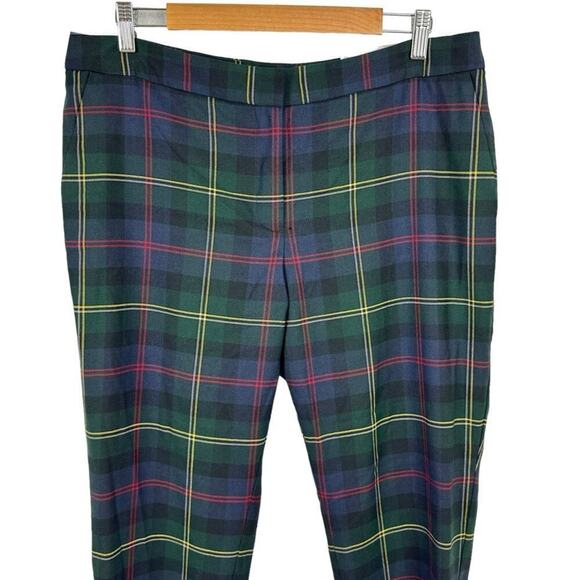 Talbots Plaid Hampshire Straight Leg Ankle Pants Wool Blend New Size 14P - Picture 3 of 16